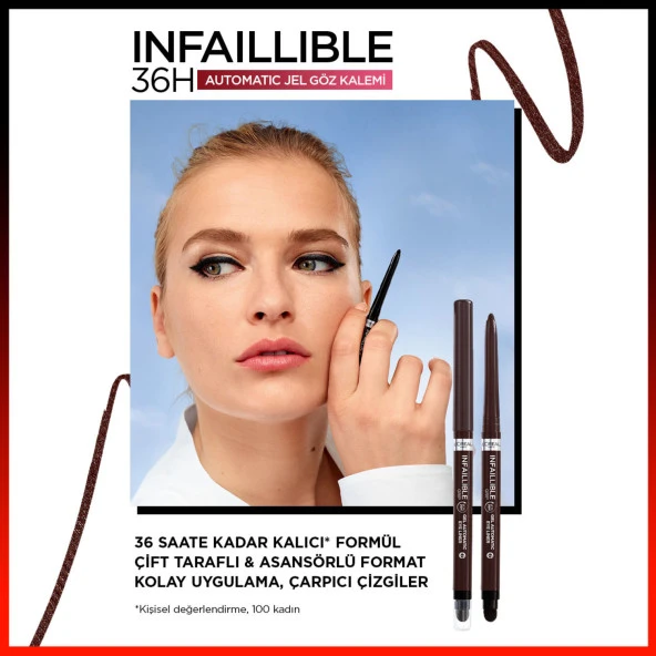 L'Oréal Paris Infaillible Automatic Jel Göz Kalemi - Kahverengi - 2