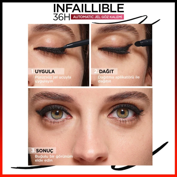 L'Oréal Paris Infaillable Automatic Jel Göz Kalemi - Yoğun Siyah - 6