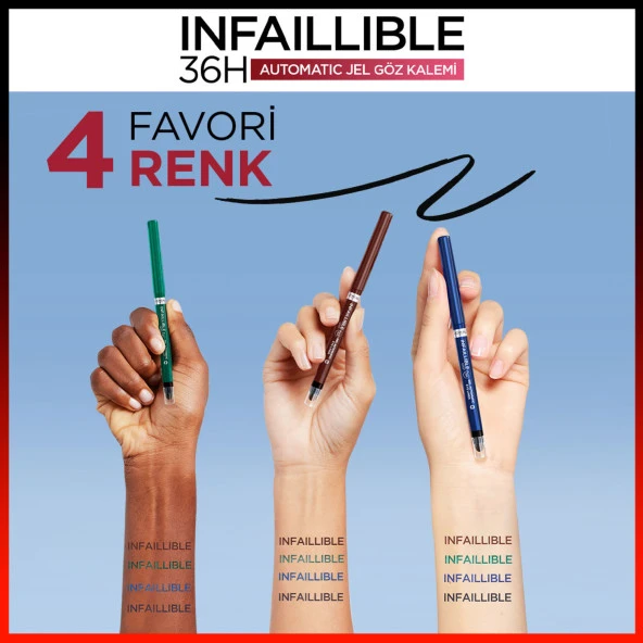 L'Oréal Paris Infaillable Automatic Jel Göz Kalemi - Yoğun Siyah - 7