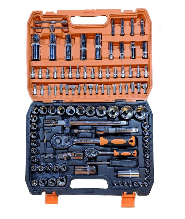 Profesyonel Cr-V Kaplama Lokma Takımı 1/2 -1/4 108 Parça