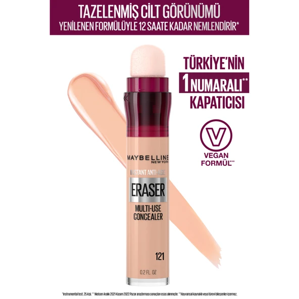Maybelline New York Instant Anti Age Eraser Kapatıcı - 121 Light Honey ürün görseli 1