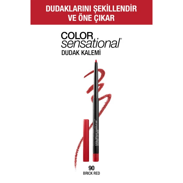 Maybelline New York Color Sensational Dudak Kalemi - 90 Brick Red (Kırmızı)