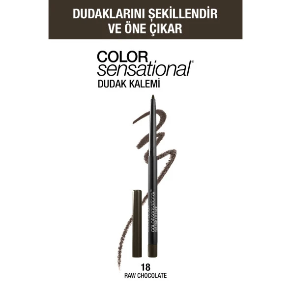 Maybelline New York Color Sensational Dudak Kalemi - 18 Raw Chocolate (Kahverengi)