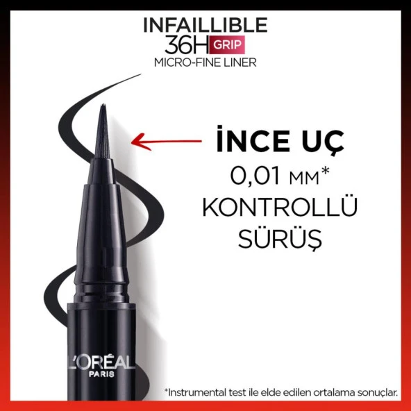 L'Oréal Paris Infaillible 36H Grip Micro Fine Eyeliner 01 Obsidian - Siyah - 4