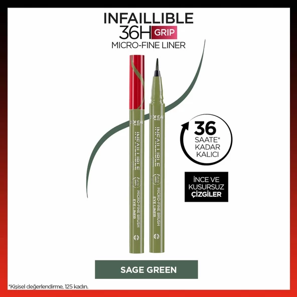 L'Oréal Paris Infaillible 36H Grip Micro Fine Eyeliner 05 Sage Green