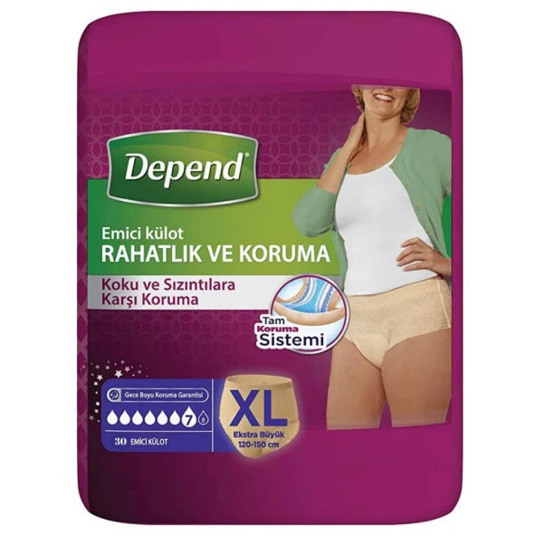 Depend Bayan Ekstra Büyük Boy Xl Beden 30 Adet Emici Külot