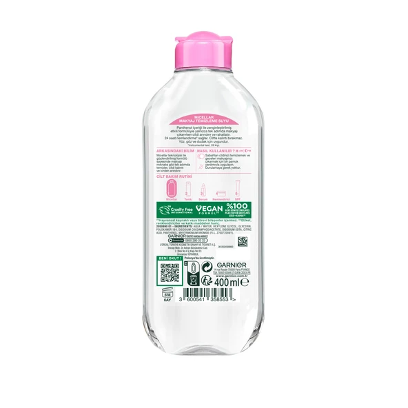Garnier Micellar Makyaj Temizleme Suyu 400ML, 24 Saat Nemlendirme, Hassas Ciltler için - Resim 10
