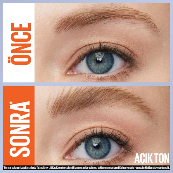 Maybelline New York Tattoo Brow Lift Kaş Kalemi- 01 Blonde (Açık Ton) - 3