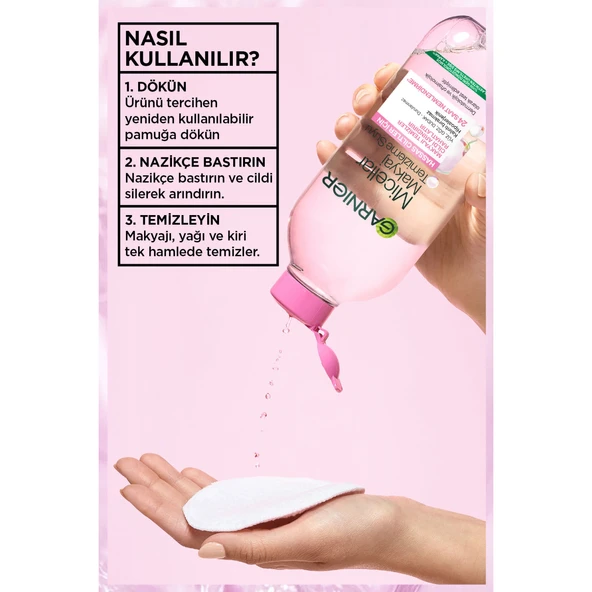 Garnier Micellar Makyaj Temizleme Suyu 400ML, 24 Saat Nemlendirme, Hassas Ciltler için - Resim 6