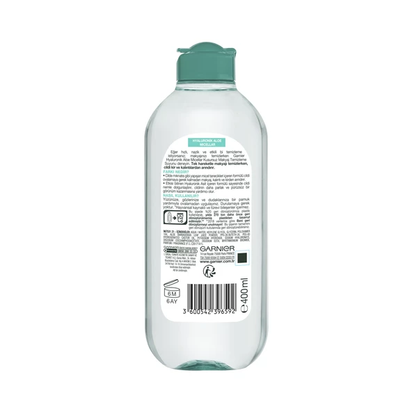 Garnier Micellar Hyaluronik Aloe Kusursuz Makyaj Temizleme Suyu 400ML - 4