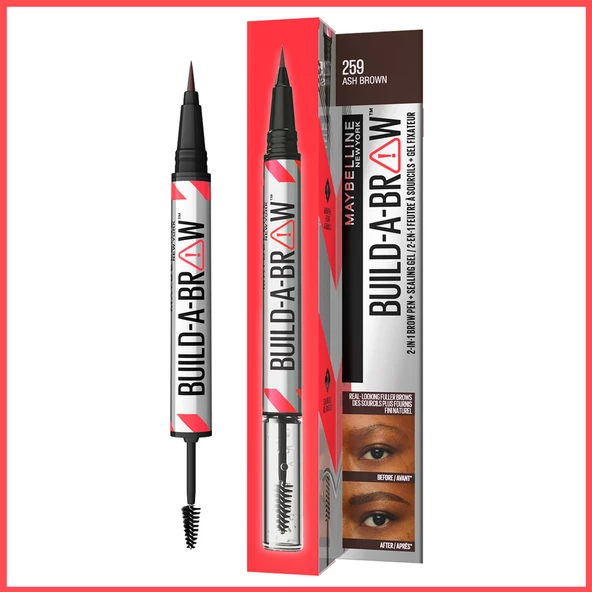 Maybelline New York Build a Brow 2in1 Kaş Kalemi ve Jeli Ash Brown - 2