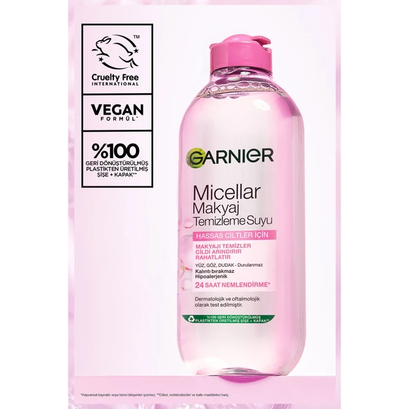 Garnier Micellar Makyaj Temizleme Suyu 400ML, 24 Saat Nemlendirme, Hassas Ciltler için - Resim 7