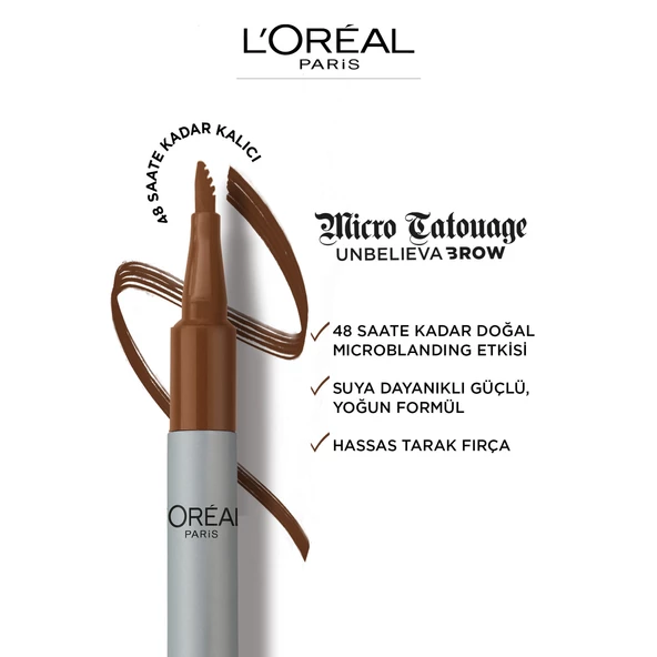L'Oréal Paris Unbelieva Brow Micro Tatouage Kaş Kalemi - 108 Dark Brunette - 3