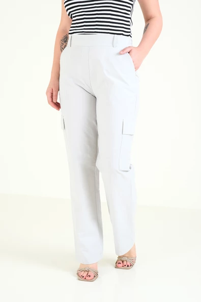 Kadın Paraşüt Pantolon Gri - 3