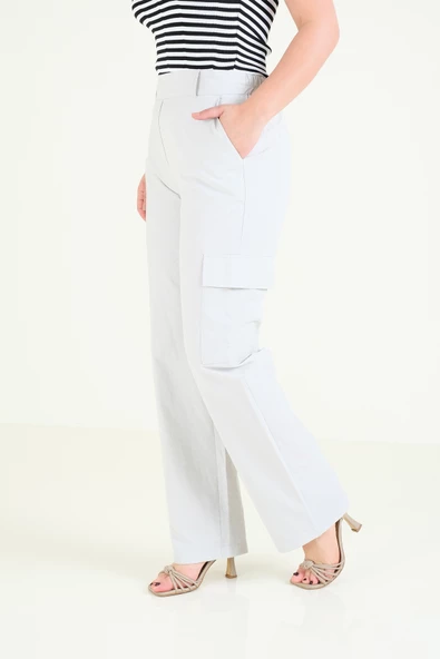 Kadın Paraşüt Pantolon Gri - 5