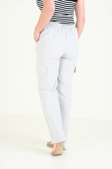 Kadın Paraşüt Pantolon Gri - 6