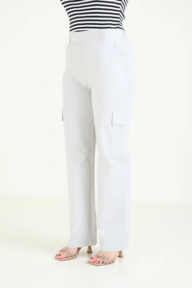 Kadın Paraşüt Pantolon Gri - 4