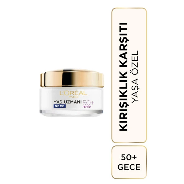 L'Oréal Paris Yaş Uzmanı 50+ Kırışıklık Karşıtı Yenileyici Gece Kremi