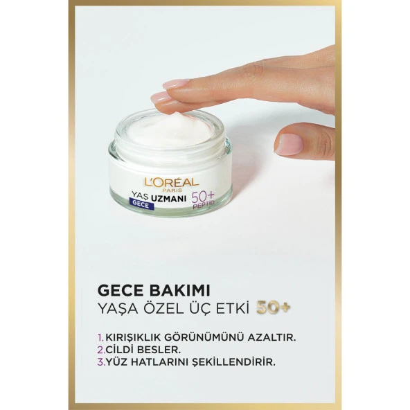 L'Oréal Paris Yaş Uzmanı 50+ Kırışıklık Karşıtı Yenileyici Gece Kremi - 4