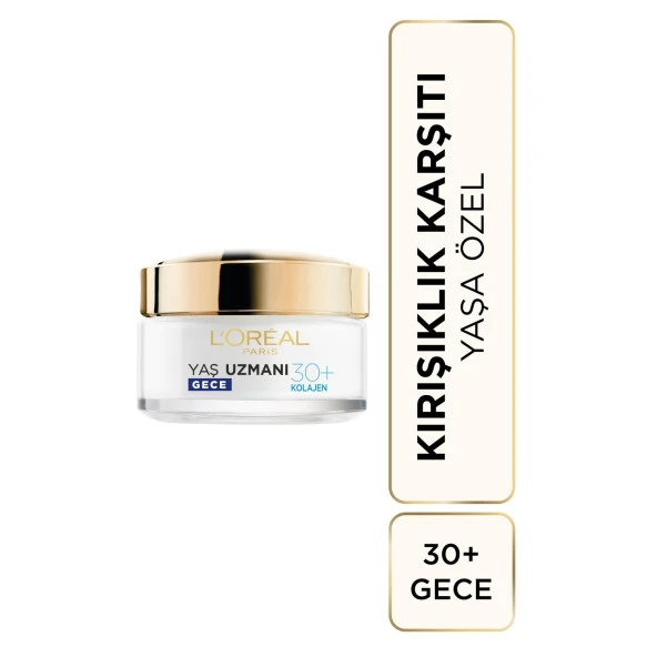 L'Oréal Paris Yaş Uzmanı 30+ Kırışıklık Karşıtı Nemlendirici Gece Kremi