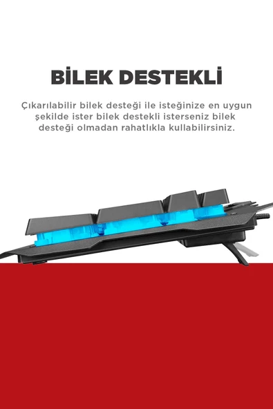 Rampage Kb-R57 X-jammer Gökkuşağı Aydınlatmalı Usb Tam Türkçe Gaming Oyuncu Klavyesi - 8