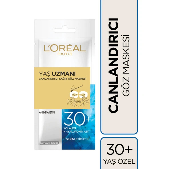 L'Oréal Paris Yaş Uzmanı Canlandırıcı Kağıt Göz Maskesi 30+