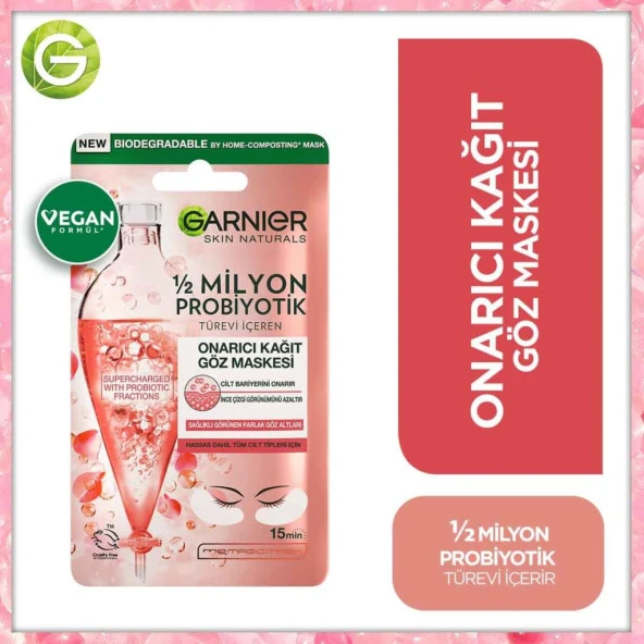 Garnier 1/2 Milyon Probiyotik Türevi İçeren Onarıcı Kağıt Göz Maskesi