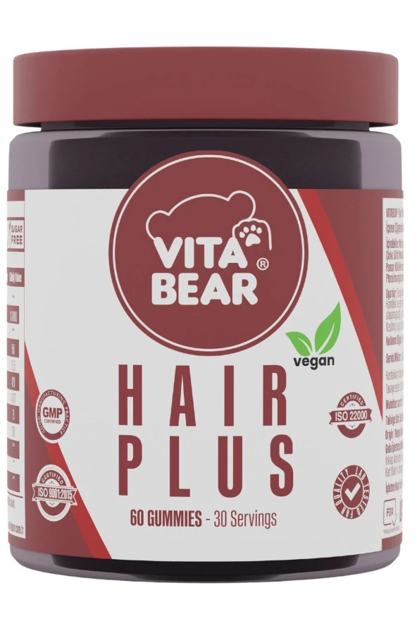 Vita Bear Hair Plus Vegan 60 Gummies