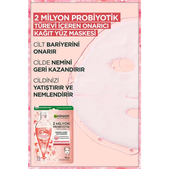 Garnier 2 Milyon Probiyotik Türevi İçeren Onarıcı Kağıt Yüz Maskesi - 2