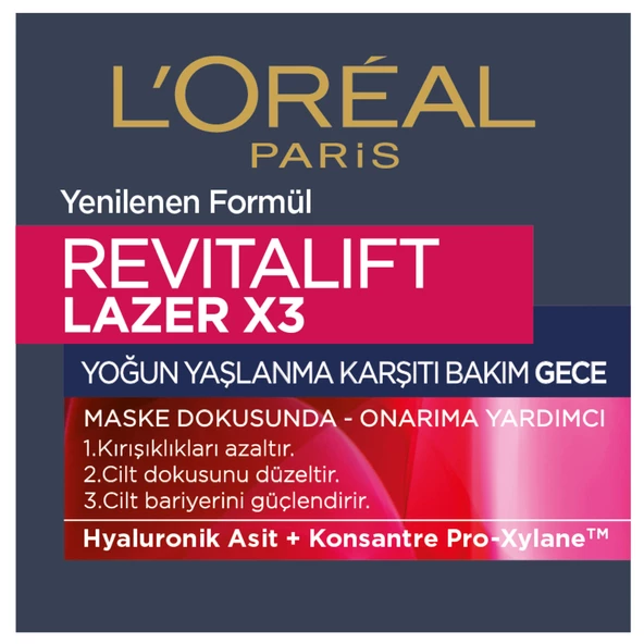L'Oréal Paris Revitalift Lazer X3 Yoğun Yaşlanma Karşıtı Gece Bakım Kremi - Resim 9