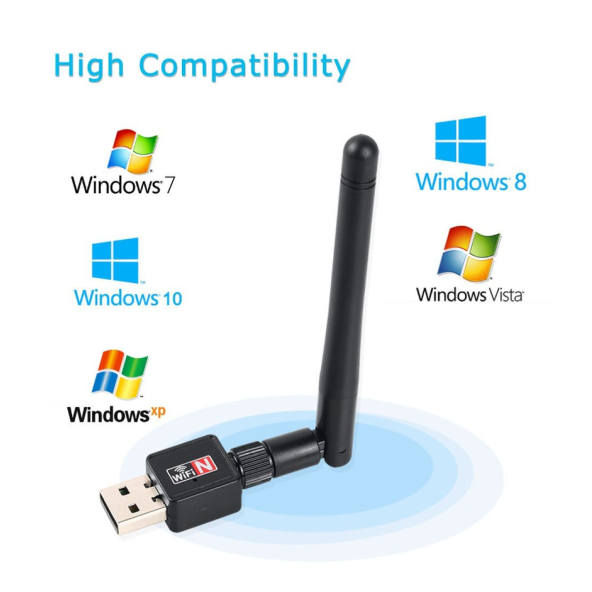 300Mbps 2DBI Antenli Mini Wireless USB Adaptör Wifi Uydu Alıcı - 3