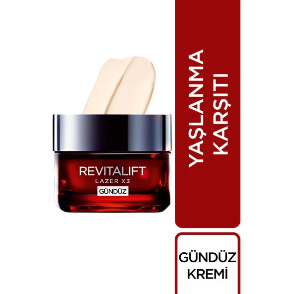 L'Oréal Paris Revitalift Lazer X3 Yoğun Yaşlanma Karşıtı Gündüz Bakım Kremi 40-60 yaş