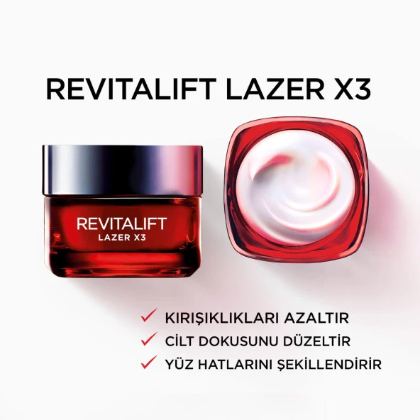 L'Oréal Paris Revitalift Lazer X3 Yoğun Yaşlanma Karşıtı Gündüz Bakım Kremi 40-60 yaş - Resim 6