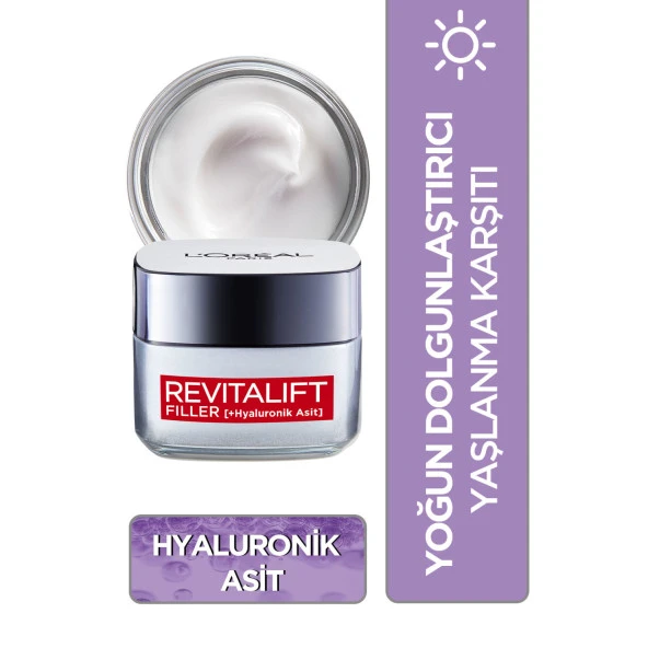 L'Oréal Paris Revitalift Filler Yoğun Dolgunlaştırıcı Yaşlanma Karşıtı Gündüz Kremi 50ml - Hyaluronik Asit