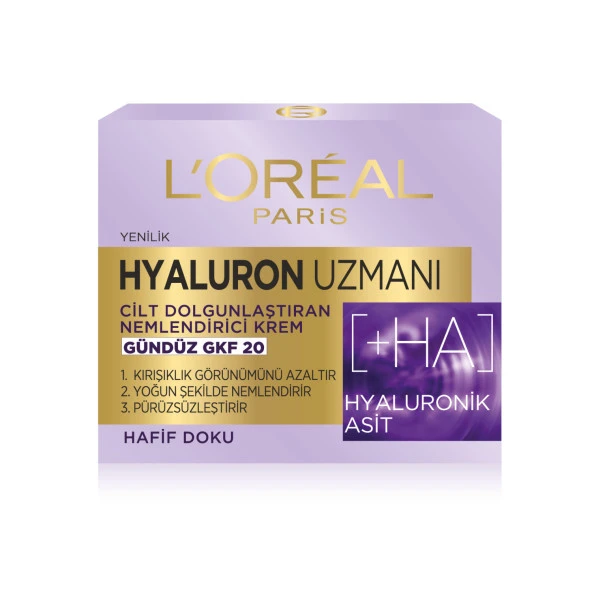 L'Oréal Paris Hyaluron Uzmanı Cilt Dolgunlaştıran Nemlendirici Krem GKF 20