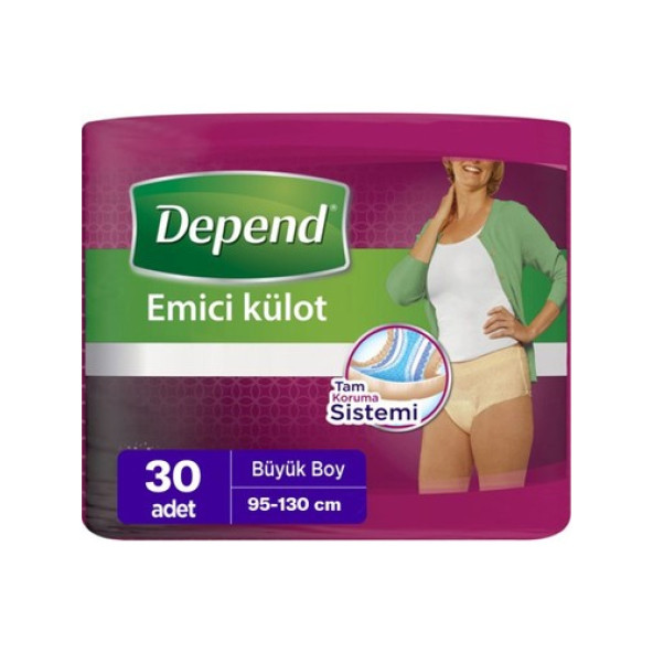 Depend Emici Külot Bayan Large 30'lu