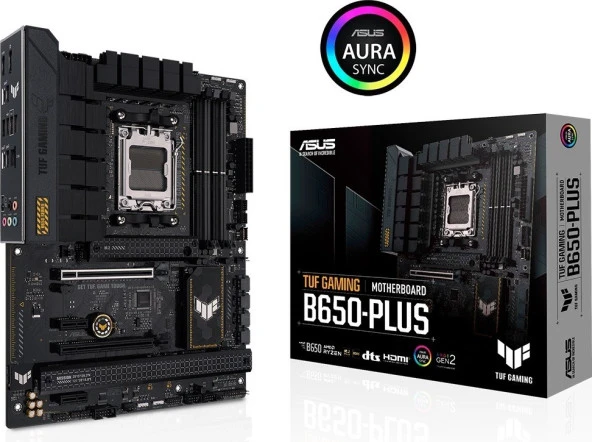 Tuf Gamıng B650-Plus Amd B650 Am5 Ddr5 6400 Dp Hdmı 3X M2 Usb3.2 Aura Rgb 2.5Gbit Lan Atx (Tuf