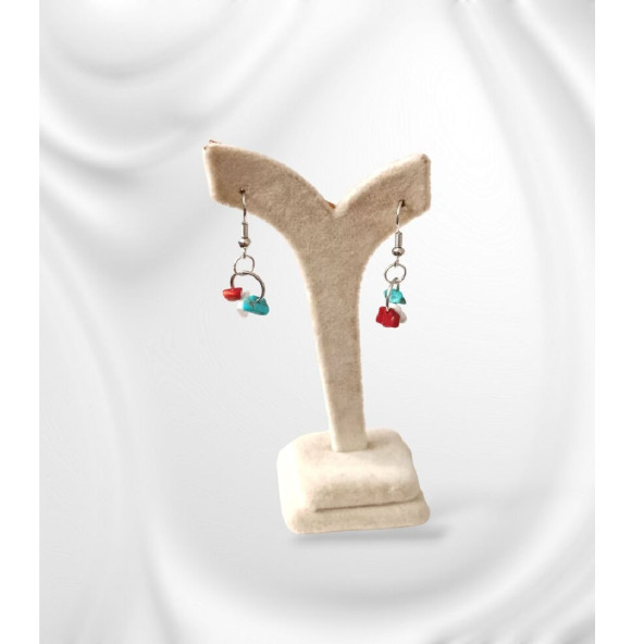 Minimal Sallantılı Doğal Taş Küpe- Anka Gemstone - 3