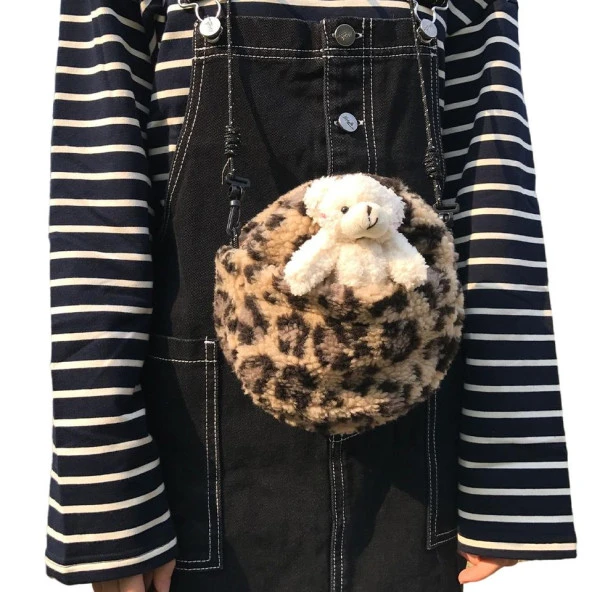 Nettenevime Sevimli Peluş Pembe Yanaklı Beyaz Ayıcık Anahtarlık Çanta Süsü 12cm - 6