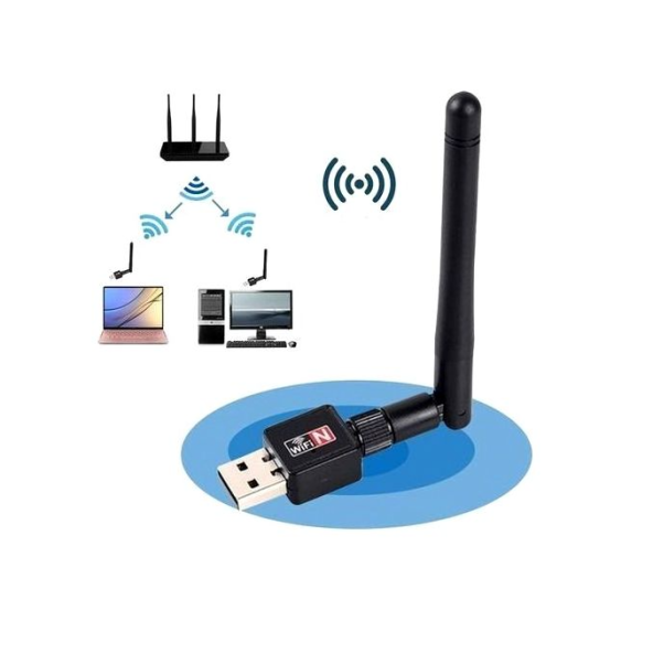 Mini USB WiFi Adaptörü 300Mbps 2dBi WiFi Adaptörü PC WiFi Anten WiFi Güvenlik Cihazı