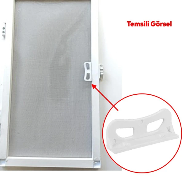 Pencere Kapı Sineklik Kolu Plastik Pimapen PVC L Tipi Tutucu Tutamağı 2 Adet - Resim 5