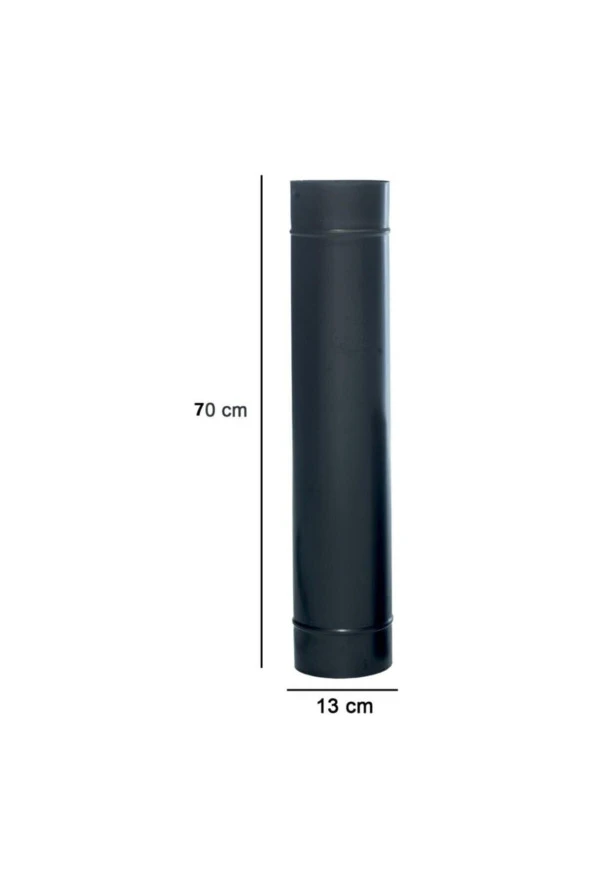 70 Cm Siyah Mat Emaye Soba Baca Borusu (şömine Için Uygun)