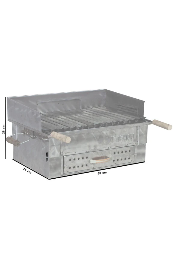 MTH-357 Set Üstü Çekmeceli Pervazlı Lama Izgaralı Mangal - Resim 2