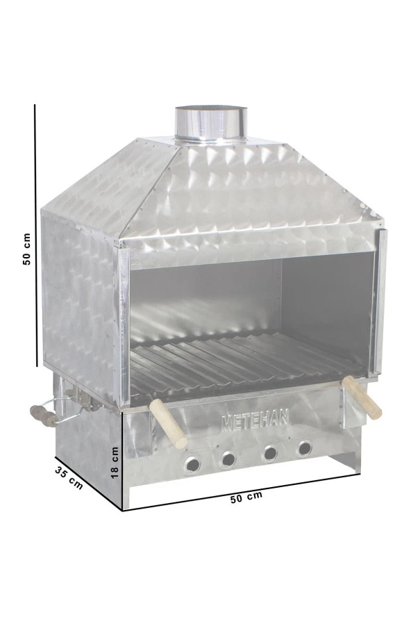 MTH-355 Set Üstü Davlumbazlı Lama Izgaralı Mangal - Resim 2