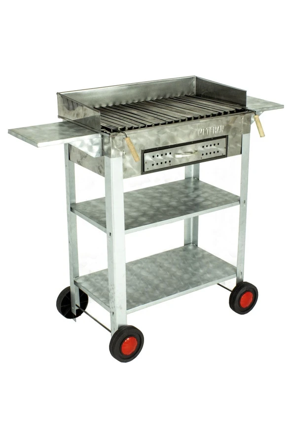 Battal Boy Çekmeceli Pervazlı Lama Izgaralı Kanatlı Krom Mangal (4 Tekerli) Mth-261 ürün görseli