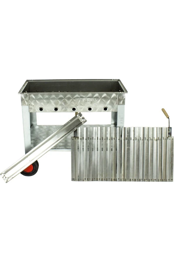 Lama Izgaralı Krom Mangal (2 Tekerlekli) Mth-275 - Resim 2