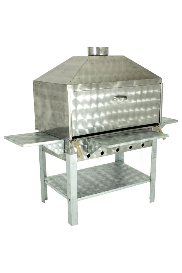 Davlumbazlı Bacalı Maltız Izgaralı Kanatlı Lüx Krom Mangal Mth-302 - Resim 2