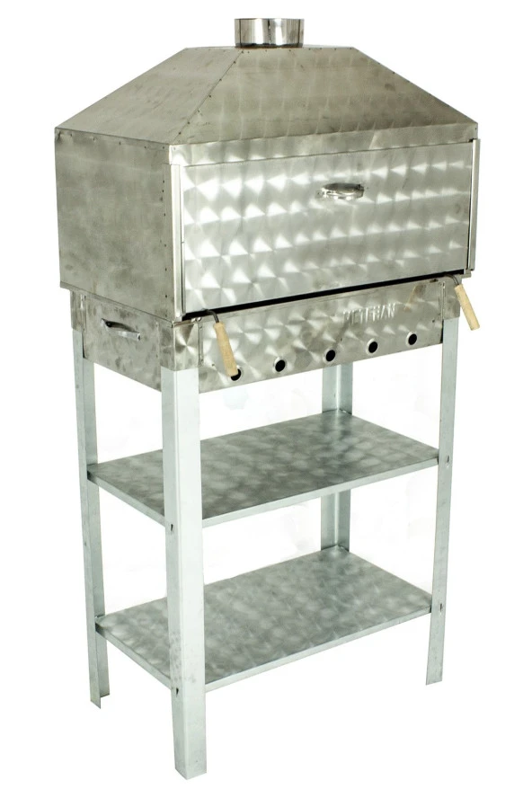 Davlumbazlı Bacalı Lama Izgaralı Krom Mangal Mth-241 - Resim 2