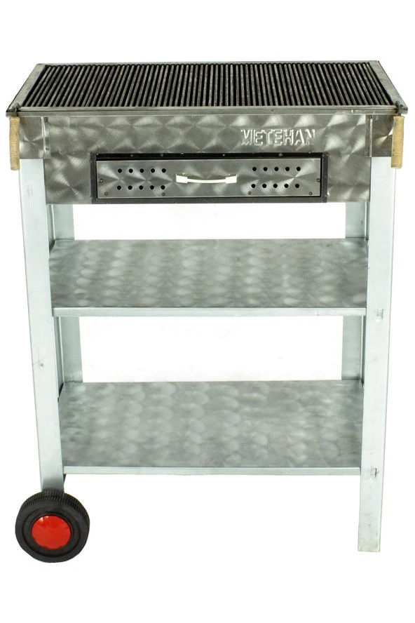 Battal Boy Çekmeceli Maltız Izgaralı Krom Mangal (2 Tekerlekli) Mth-253 - Resim 2