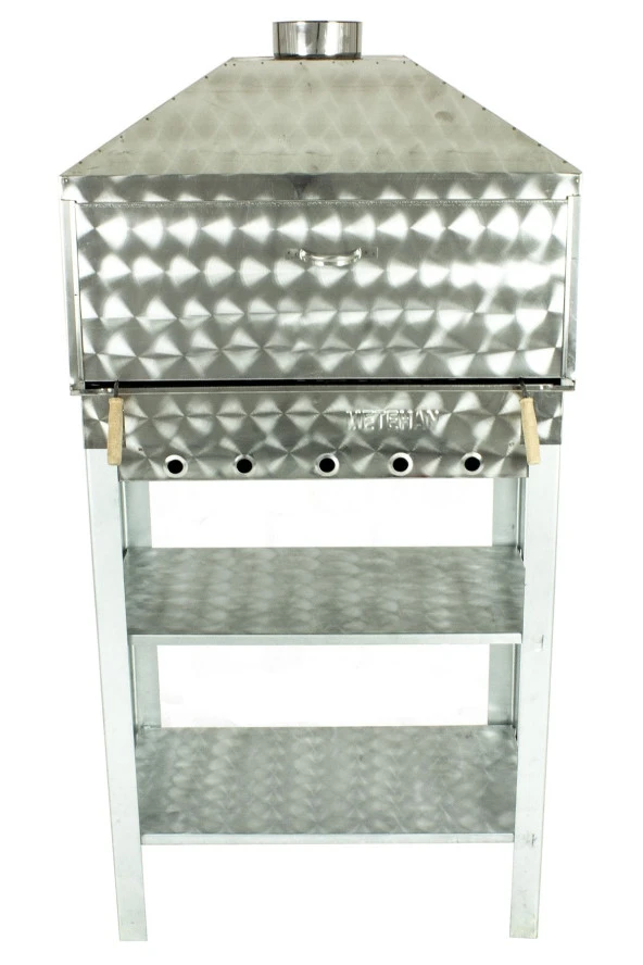 Davlumbazlı Bacalı Lama Izgaralı Krom Mangal Mth-241 - Resim 4